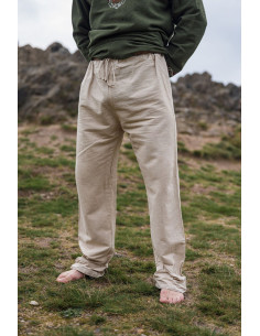 Pantalon Viking en lin modèle Asmund, blanc naturel 2