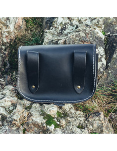 Sac viking en cuir Hulda avec noeud celtique, noir 2