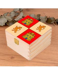Coffret médiéval en bois Bouclier de Castilla y León