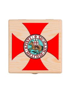 Coffret médiéval Croix des Templiers en bois 2
