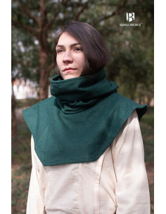 Gugel médiéval en coton Noé, couleur verte 2