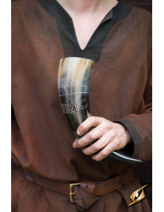 Corne de chef de clan viking, finition transparente