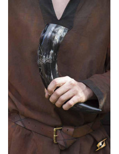 Corne de Druide Viking polie et gravée