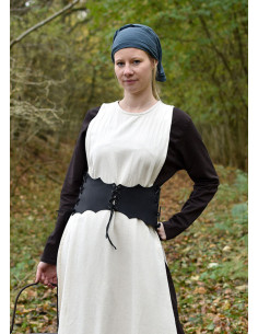 Ceinture type corset à nouer, coloris noir