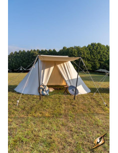 Tente médiévale pour guerriers intrépides, 4 x 6 mts.
