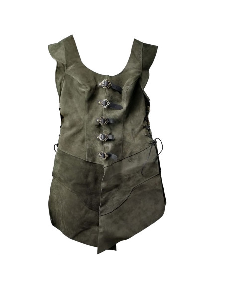 Justillo long en cuir Julienne, vert