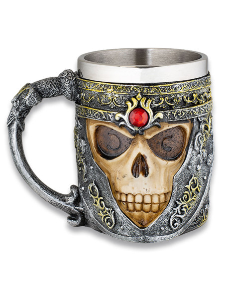 Mug tête de mort en aluminium et résine