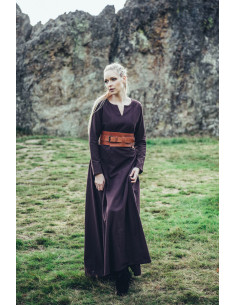 Robe femme viking modèle Lina, marron foncé