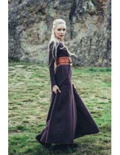 Robe femme viking modèle Lina, marron foncé 2