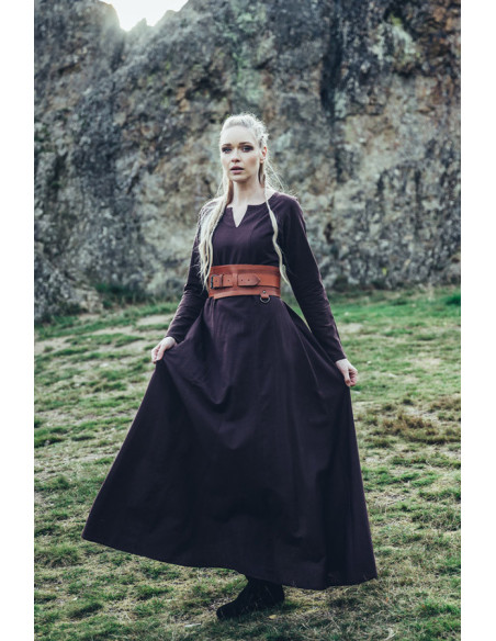 Robe femme viking modèle Lina, marron...
