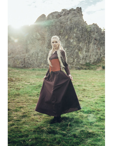 Robe femme viking modèle Lina, marron...