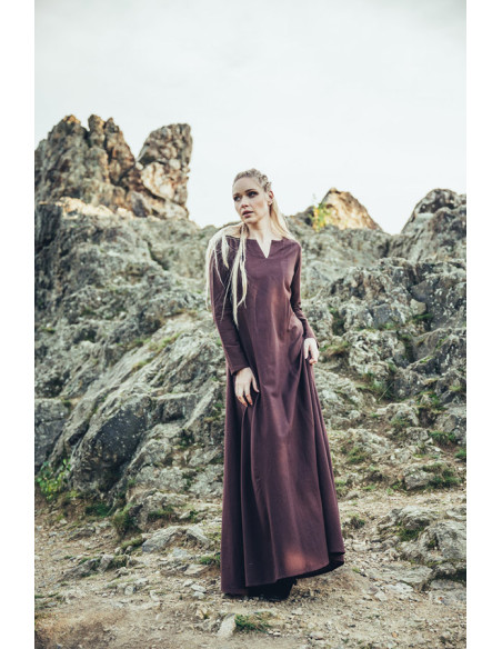 Robe femme viking modèle Lina, marron...