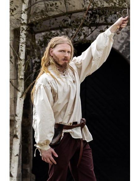 Chemise médiévale à col haut avec...
