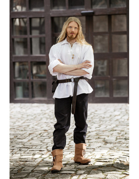 Chemise pirate Artur à lacets, blanche