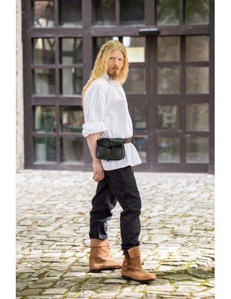 Chemise pirate Artur à lacets, blanche