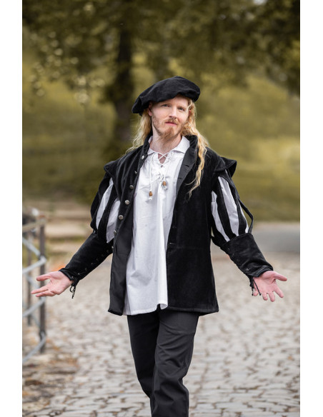 Chemise pirate Artur à lacets, blanche