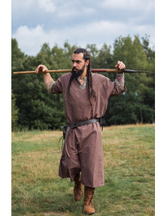 Tunique viking manche courte Richard, couleur marron