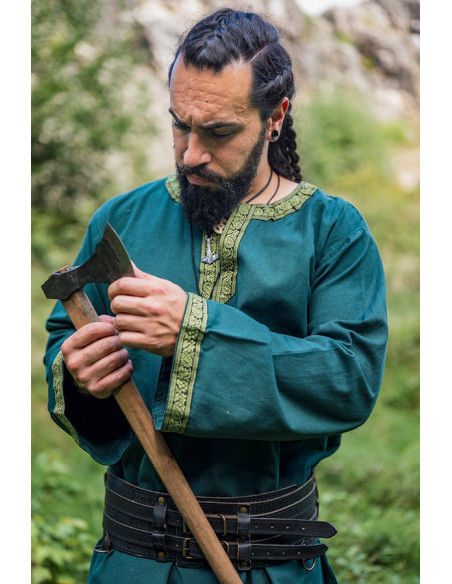 Tunique médiévale Halvor, couleur verte