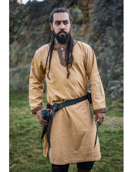 Tunique médiévale Halvor, marron miel