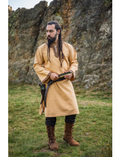 Tunique médiévale Halvor, marron miel 2