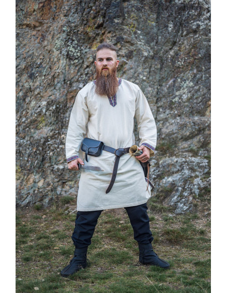Tunique médiévale Halvor, blanc naturel