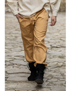 Pantalon médiéval unisexe MARRON CLAIR avec ceinture...