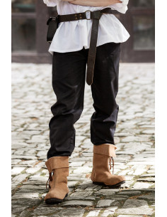 Pantalon médiéval NOIR unisexe avec ceinture élastique 2