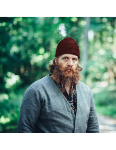 Chapeau viking en laine modèle Ari, couleur rouge