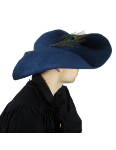 Chapeau en feutre de laine bleu modèle Pieter