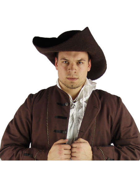 Chapeau en feutre de laine marron...