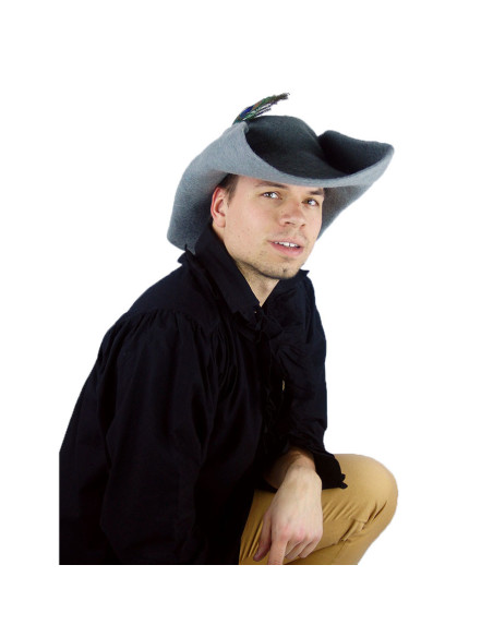 Chapeau en feutre de laine gris...