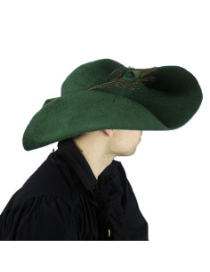 Chapeau en feutre de laine vert modèle Pieter