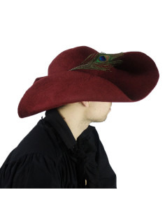 Chapeau en feutre de laine rouge modèle Pieter