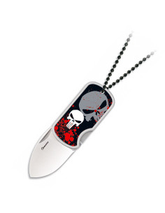 Canif tête de mort 3D avec pendentif boule, lame 4 cm