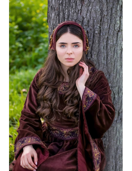 Casquette velours noble Elaine, bordeaux