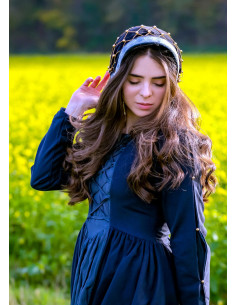 Capuche noble en velours Elaine, noir