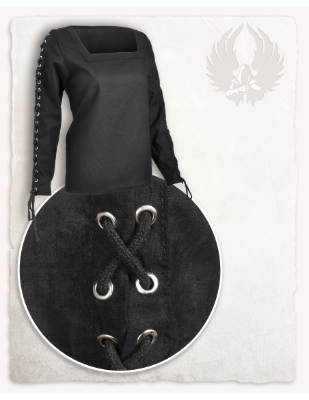 Chemisier femme médiévale noir Abby...