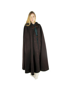 Cape médiévale avec broderie et broche Gesa, couleur marron 2