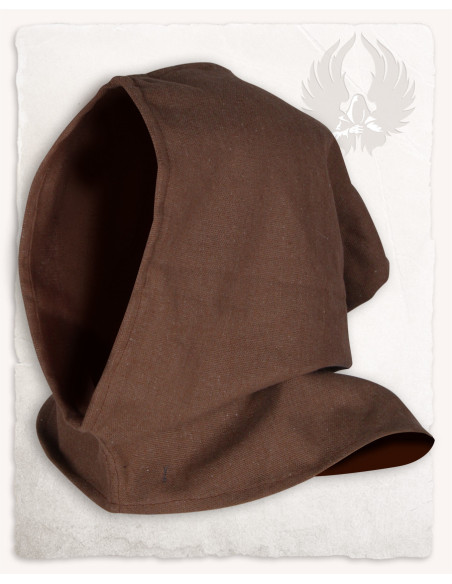 Capuche en toile de coton marron...