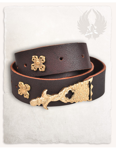 Ceinture médiévale en cuir noble...