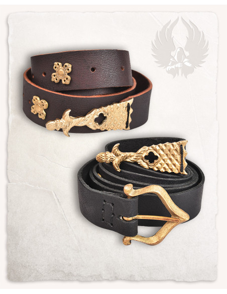 Ceinture médiévale en cuir noble...