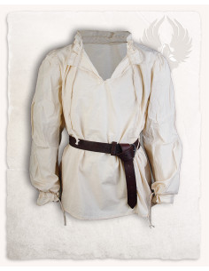 Chemise médiévale à manches longues Bastian en crème 2