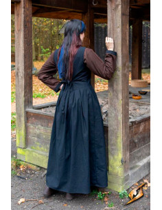 Robe médiévale paysanne Adelina en noir 2