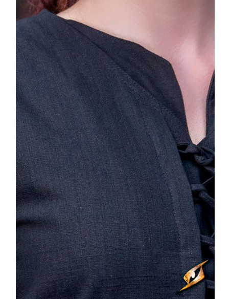 Robe médiévale paysanne Adelina en noir