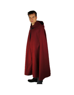 Cape médiévale en laine modèle Tjark, couleur rouge