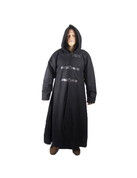 Manteau gothique en laine noire,...