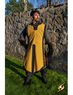 Tabard médiéval Clément bicolore, jaune griffon - noir...