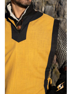 Tabard médiéval Clément bicolore, jaune griffon - noir... 2