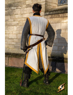 Tabard médiéval Clément bicolore, blanc ivoire - jaune... 2