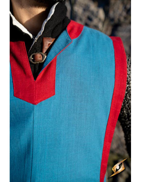 Tabard médiéval Clément bicolore bleu...